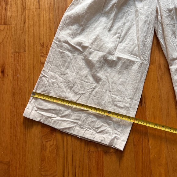 Off white Wide Leg Crop pants. Casual Wide Leg Loose Solid Color Capri-Pants - Picture 8 of 15